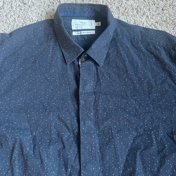 WRK Button Down Shirt XL The Reworked Shirt Black Speckled Snap Button - Picture 1 of 8